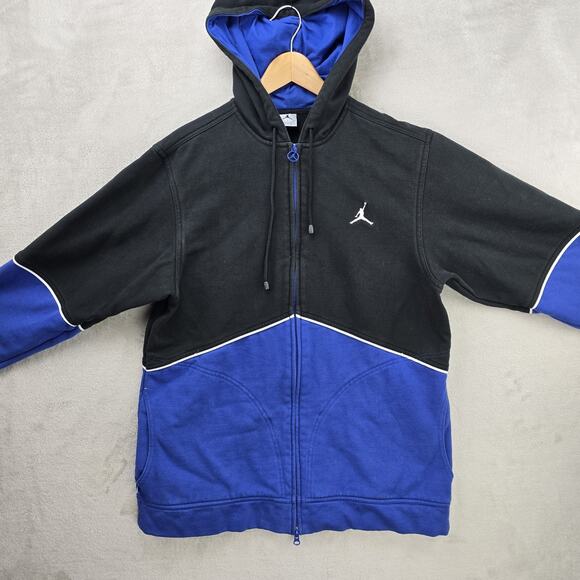 Vintage Jordan Brand Full Zip Sweatshirt Mens Large Blue Black Hoodie Y2K - Picture 2 of 13